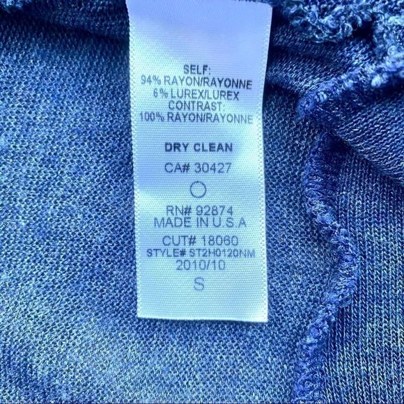 Splendid Blue Striped Metallic Waterfall Cardigan Size S - Picture 3 of 7